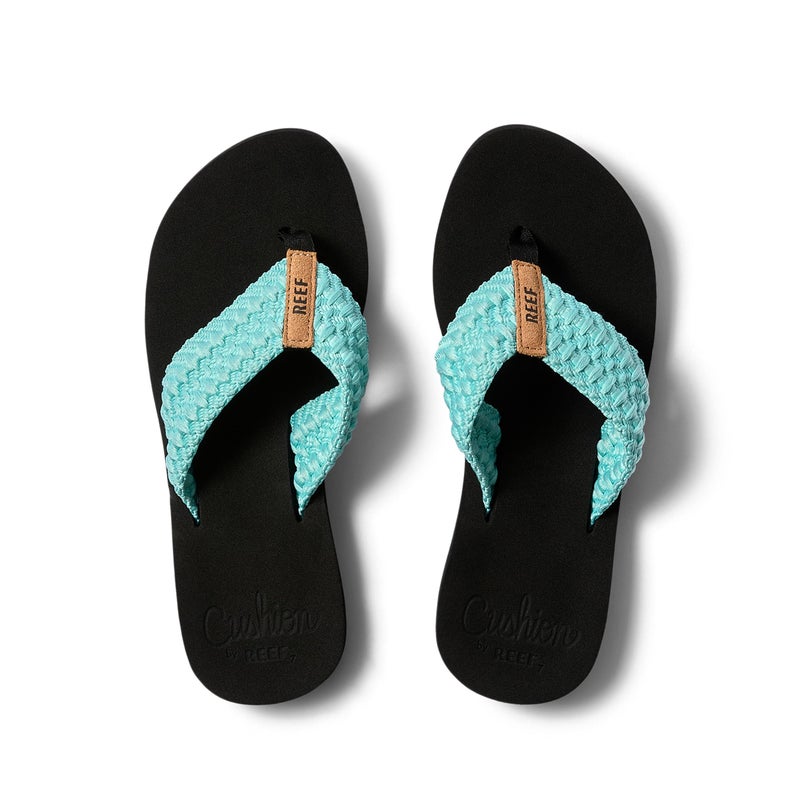Reef Cushion Threads Womens Flip Flop, Ultra Soft Cushion Footbed, Arch Support, Aqua, 8 - Image 5